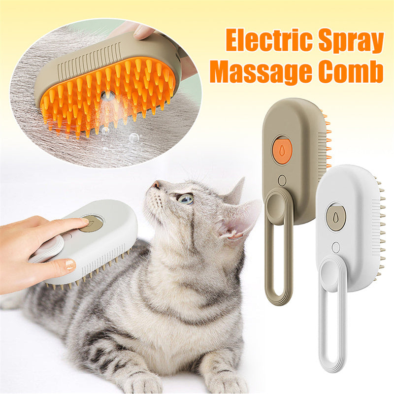 3-in-1 Steam Grooming Brush for Cats & Dogs