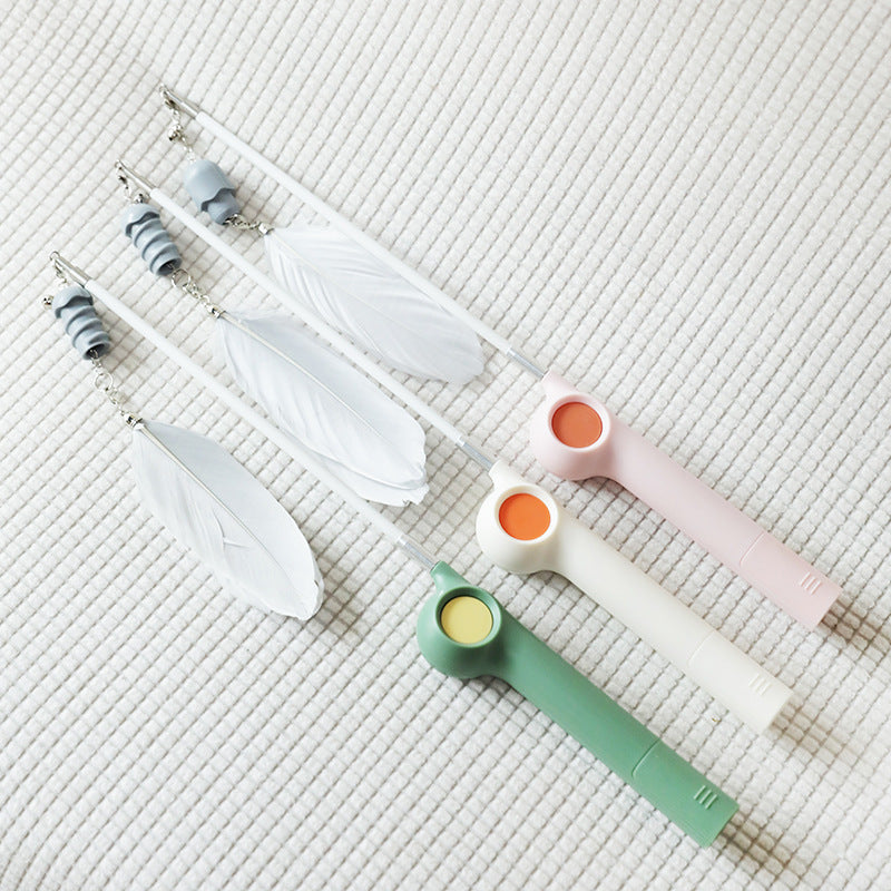 Funny Cat Rod Feather Infrared Fishing Cat Interactive Toy Set